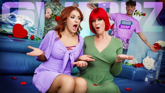 Üvey anne baştan çıkarma: Elise ve Samantha sevgililer gününde 👅 asılı üvey oğulları tarafından sikiliyor