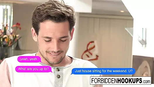 Pizza teslimatı üvey kardeşlerle sikişiyor