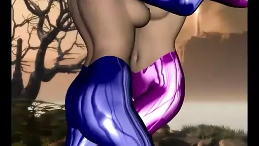 3d bilim kurgu hentai bebek içinde bir cilt sıkı catsuit
