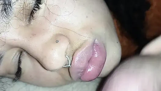 CUM FACIAL,SHE LOVES TO GET ALL THE CUCKOLD'S DELICIOUS AND HOT CUM