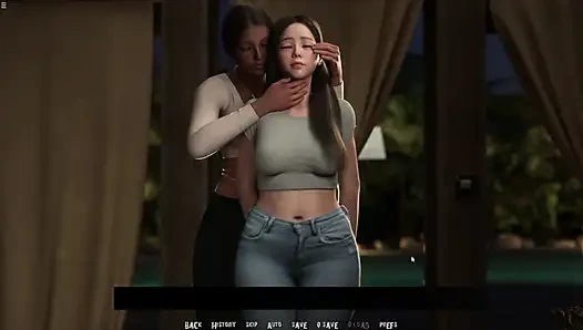 Üç lezbiyen kız göğüslerine ve götüne dokunarak eğleniyor