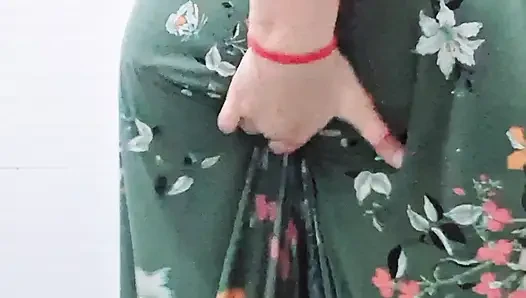 First time young Indian girl live on firlty bathroom