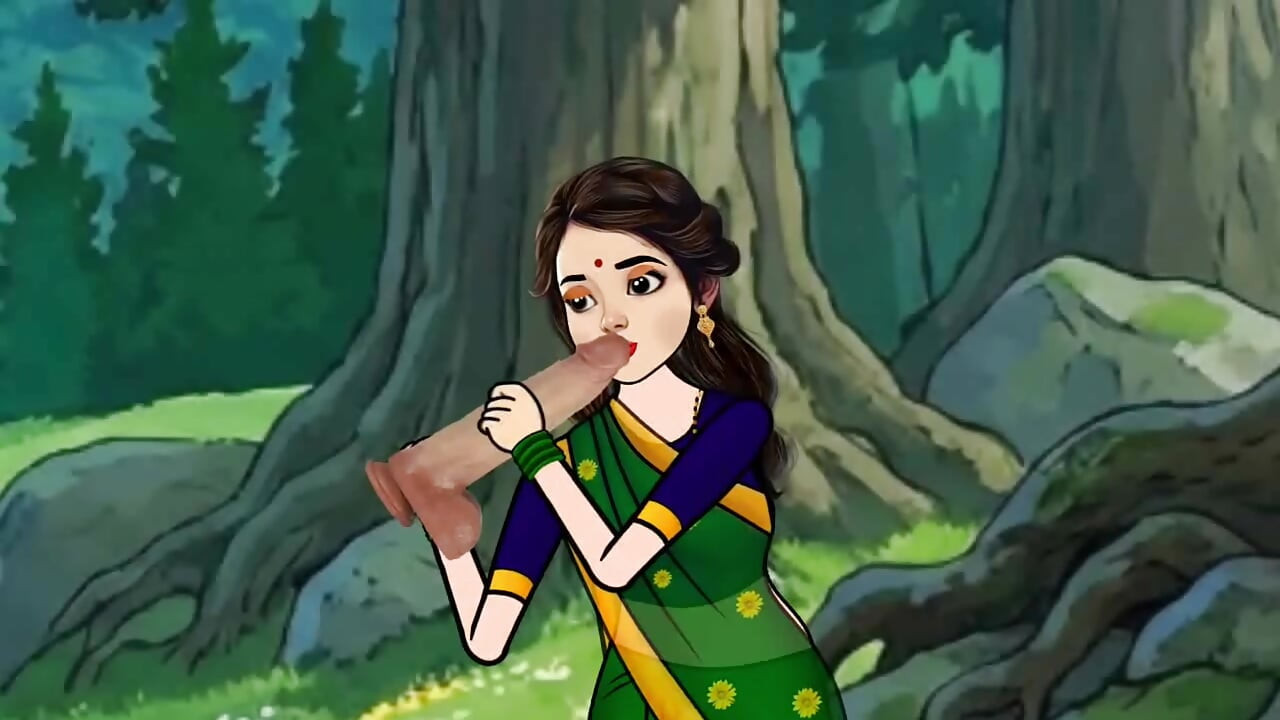 Neelam bhabhi jungle me fake cock chut me dal rahi thi, Raju comes and fucks Neelam ki bade lund se chudai karta hai.