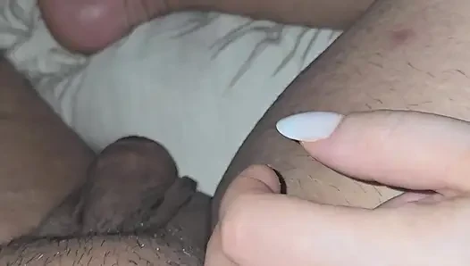 Step mom hand get closer to naked Indian step son big dick