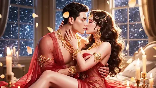 Extreme Close-Up Desi Kissing - Gold Jewelry Mein Sexy Indian Girl Aur Handsome Boy Ki Full Romantic Night