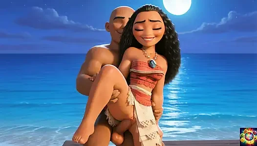 Moana'nın eğlenceli romantizmi - yapay zeka animasyonu asmr