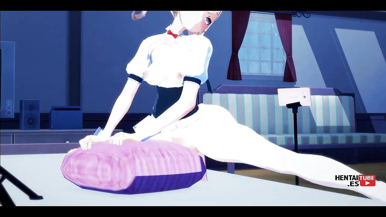 Genshin Impact Hentai -barbara Films Herself Using a Dildo While Lumine Watches Her Secretly and Masturbates