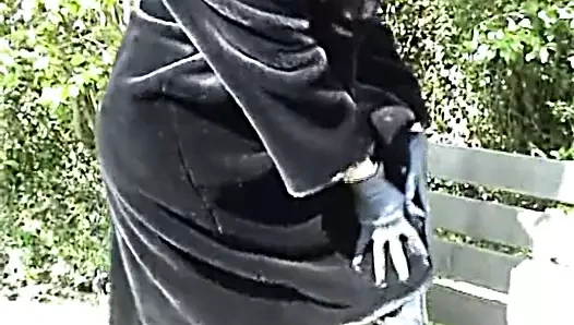 Siyah bever kürk manto