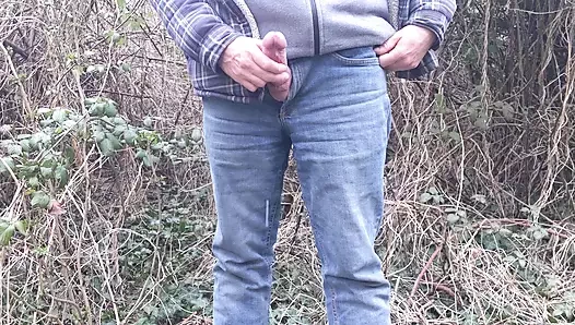 Açık seyir - wanking ve ormanda gözlemci için cumming - rockard baba