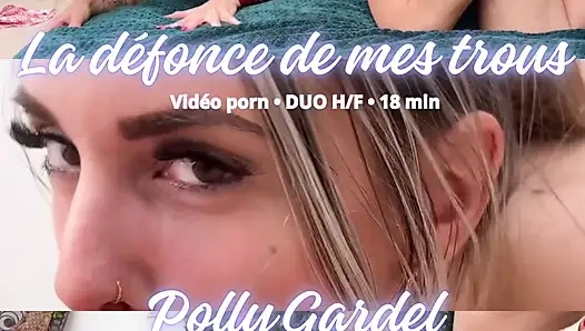 Tüm deliklerden sikildim! Polly Gardel, porno oyuncusu çok zevk alıyor