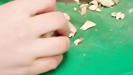 Husband let wife fuck other guys in the kitchen