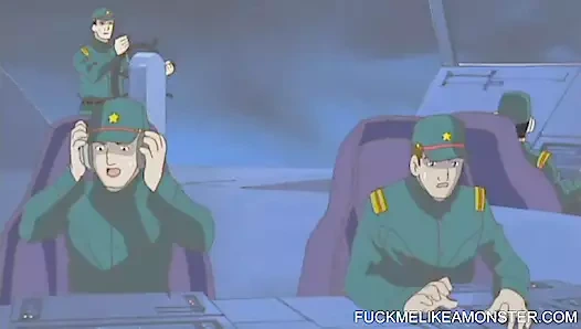 Doggystyled anime genç sıcak bir yük alır