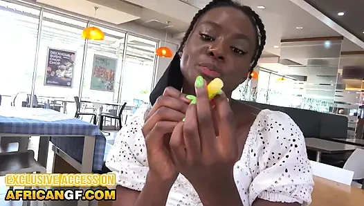 I took my EBONY GIRLFRIEND to the park and wrecked her tight PUSSY behind the trees