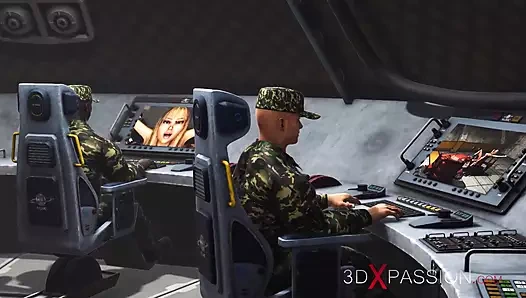 Bölge 51'de sikiş sistemi. Kadın android seksi bir sarışınla sert sikişiyor