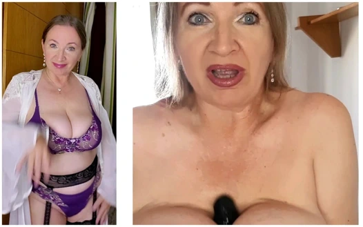 Büyük zenci yarağı dildo ile büyük olgun meme sikişi