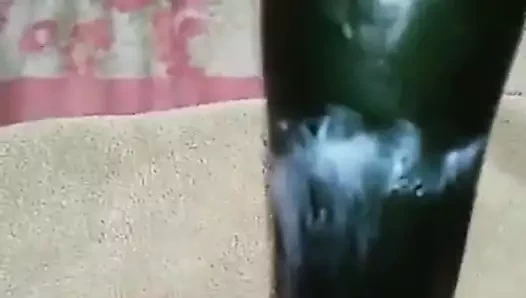 Kız kendini bir salatalık ile sikiyor