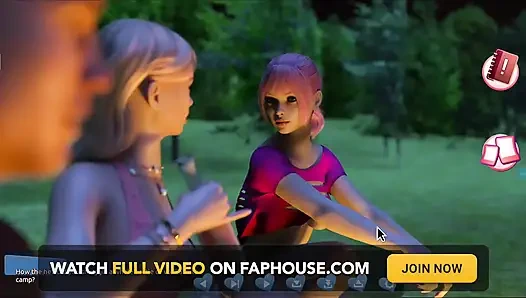 Ateşlilere yardım ediyorum #4 - Johanne bir ağaca bağlı olarak uyandı ve... Ona sakso çekiyor... Belle ve Stacy birbirleriyle oynamış.