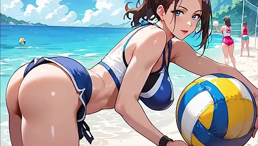 Voleybol kızları plaj seks partisi