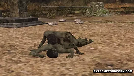 iki 3d zombi lezbiyen babes dalga geçiyor