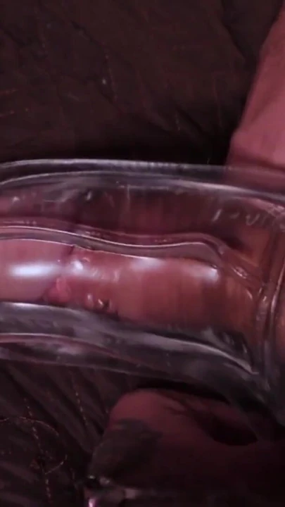 Big Hairy Cock Daddy Fucking A Transparent Fleshlight And Filling It With Cum | Clip 1