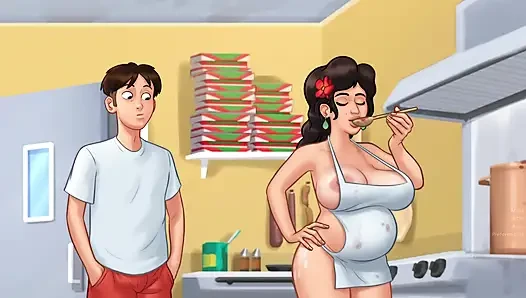 Hamile olgun orta yaşlı seksi kadın, oldukça ateşli - yaz mevsimi efsanesi