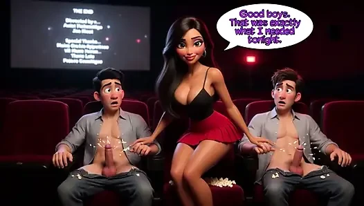 Stepdaughter Becomes the Virgin of the Porn Theater After Forbidden Desire for Stepfather (AI generated)