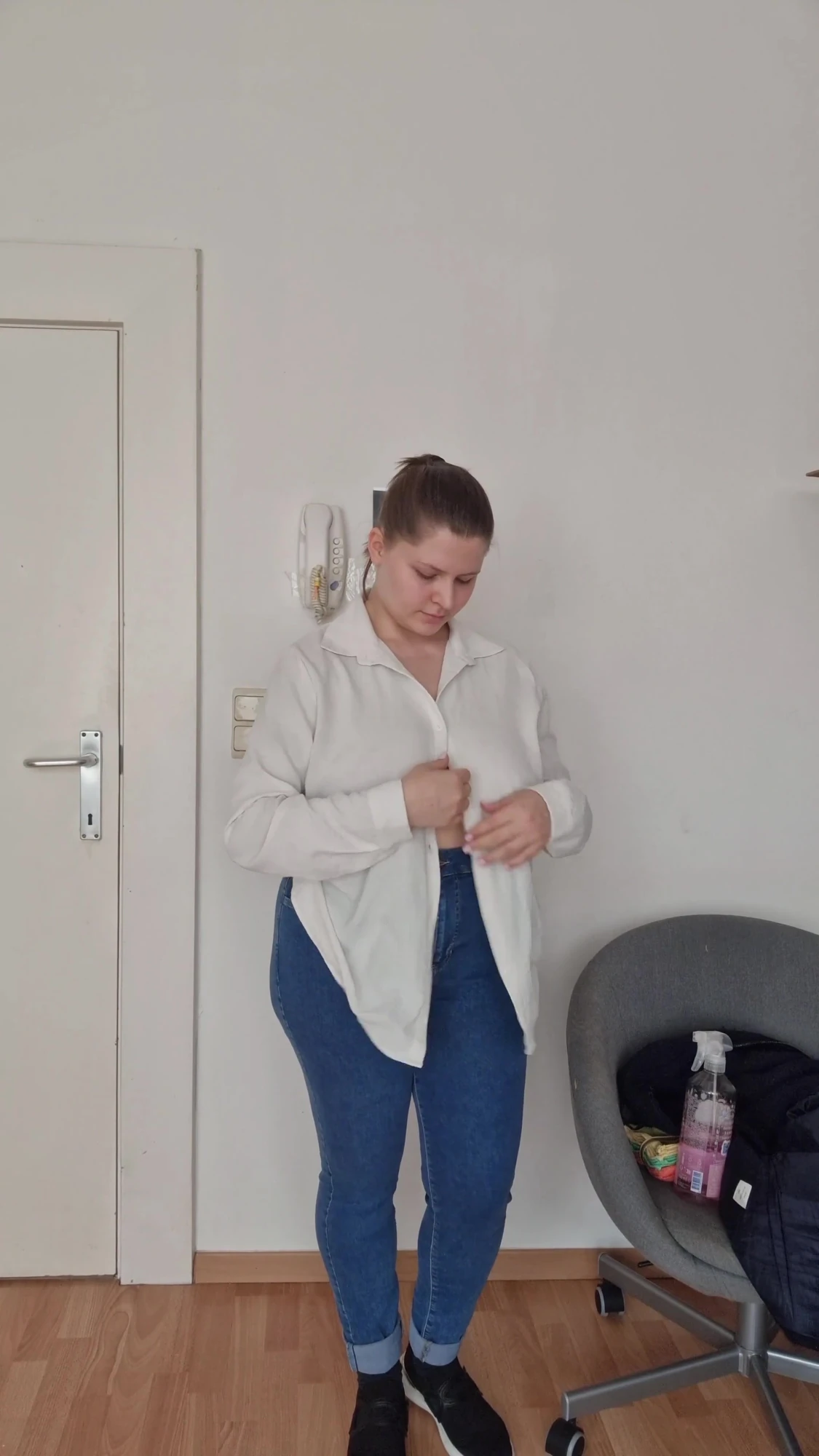 Special nude cleaning PT 1 in living room with spanking reward (more on my onlyfans)