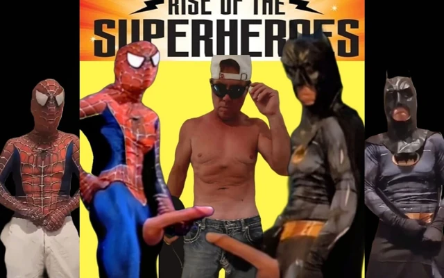 Batman ve örümcek adam büyük bir yarak takımı