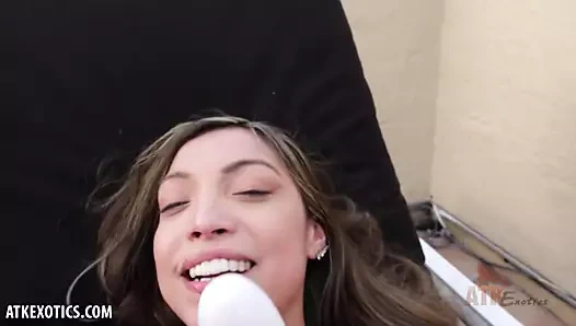 Vivianna mulino şeritler açık havada için mastürbasyon yapmak için senin için