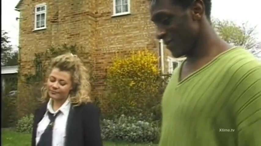 Two white and naughty college girls are banged by a black guy in their room!