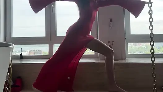 Evde rahatlatıcı - yoga - mükemmel şeffaf elbise