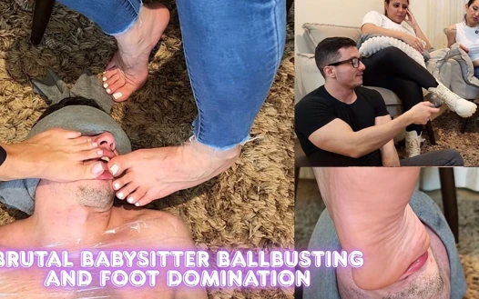 Stepson Gets Destroyed by Foot Domination & Ballbusting From Babysitters