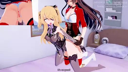 Amber futa x fischl - azgın seks (genshin etkisi)