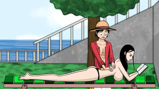 Bir dilim şehvet (tek parça) v1.6 bölüm 3 Nico Robin çıplak vücut güneş alıyor