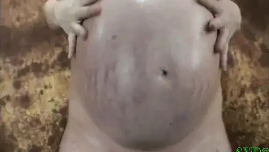 Güzel hamile bayan ve peyzajcı