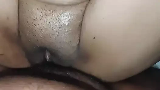 His stepson squirt out his stepmom's vagina with his hand with pussy licking hard.