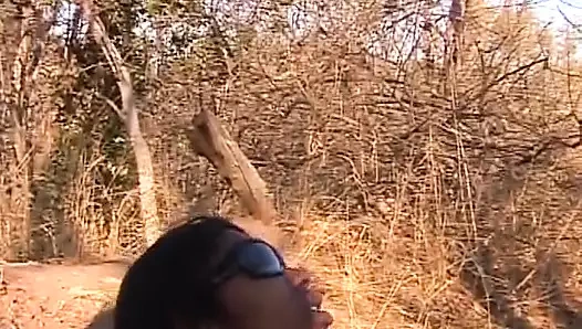 Bağlı zenci Alman fahişe açık havada bağlı ve sert sikiliyor