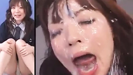 Bukkake yüze boşalma - döl yüze boşalma