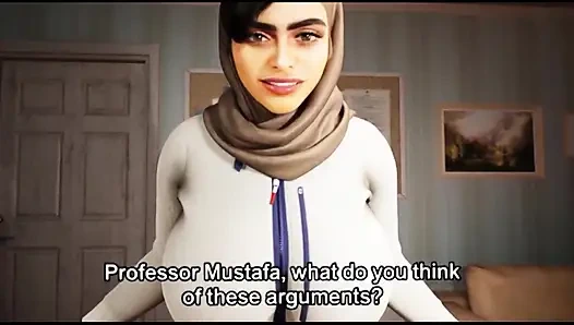 Başörtüsü ve büyük göğüslü Müslüman kız sevişti.