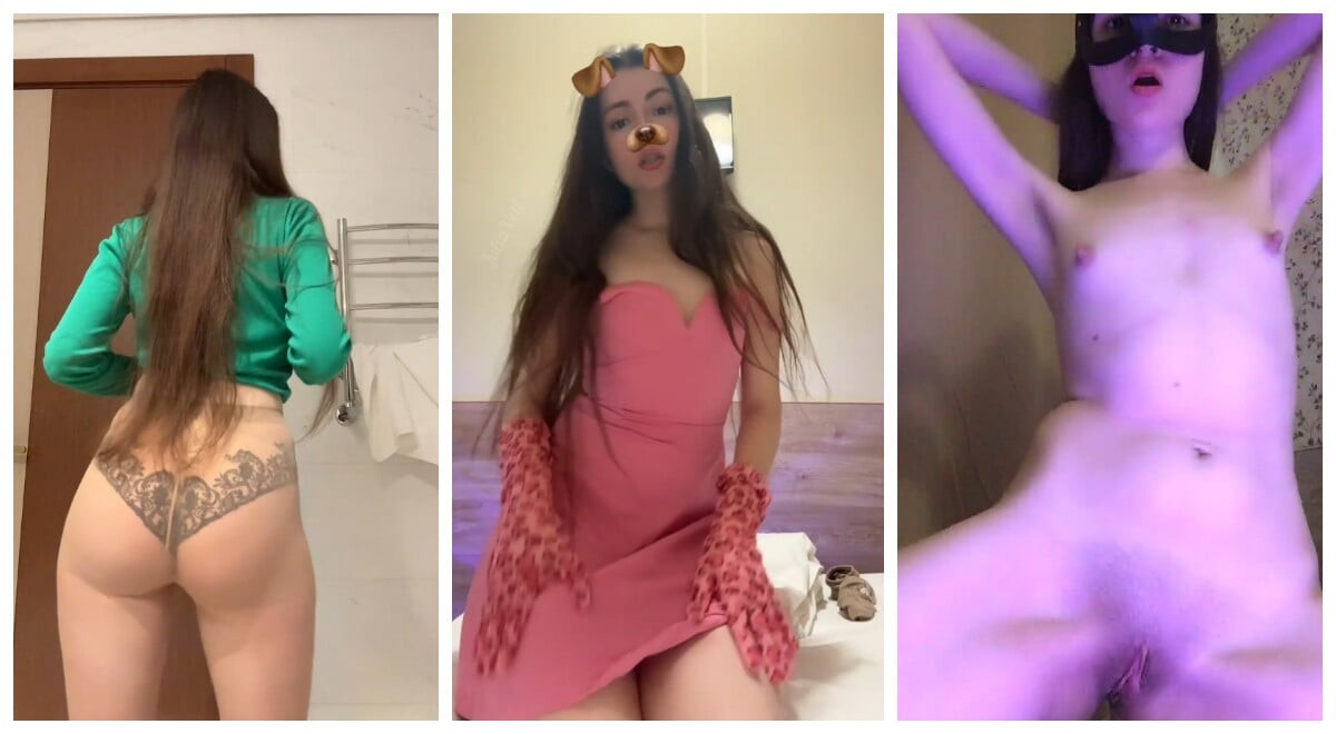 Tiktok derlemesi bölüm 3: esmer iç çamaşırsız dans ediyor, külotsuz kısa elbise, çorap, tanga, striptiz