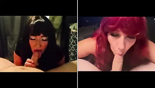 Eş ve üvey kız emme horoz ve yutma boşalmak