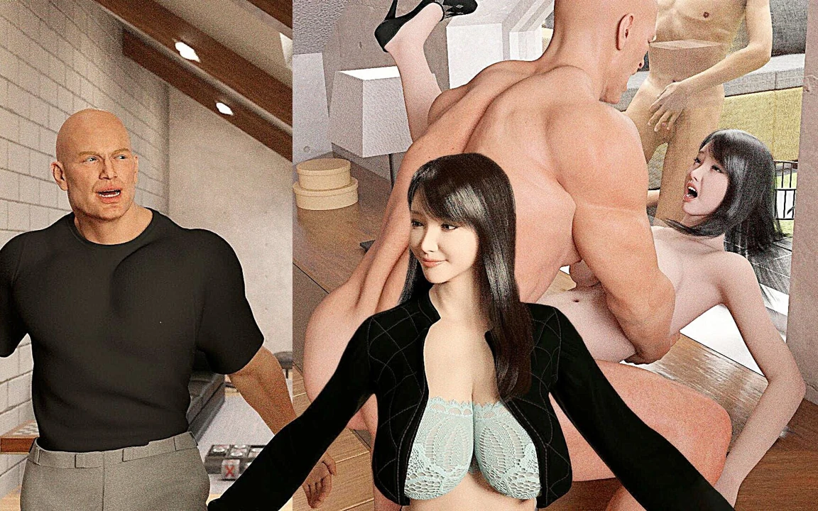 Asyalı Sürtük Evli Kadın Erkek Arkadaşının Önünde Büyük Kaslı Bir Adam Tarafından Domine Ediliyor