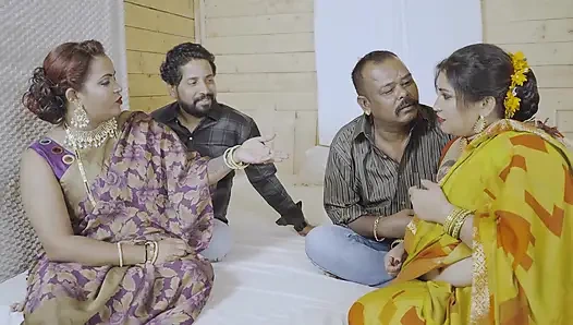 İKI ÜVEY ERKEK KARDEŞ SERT GRUP SEKSININ TADıNı ÇıKARMAK IÇIN DÜZENLI OLARAK KARıSıNı DEĞIŞTIRIYOR