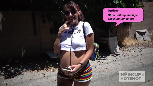 Pregnant babe Indica Monroe has rough hookup with date