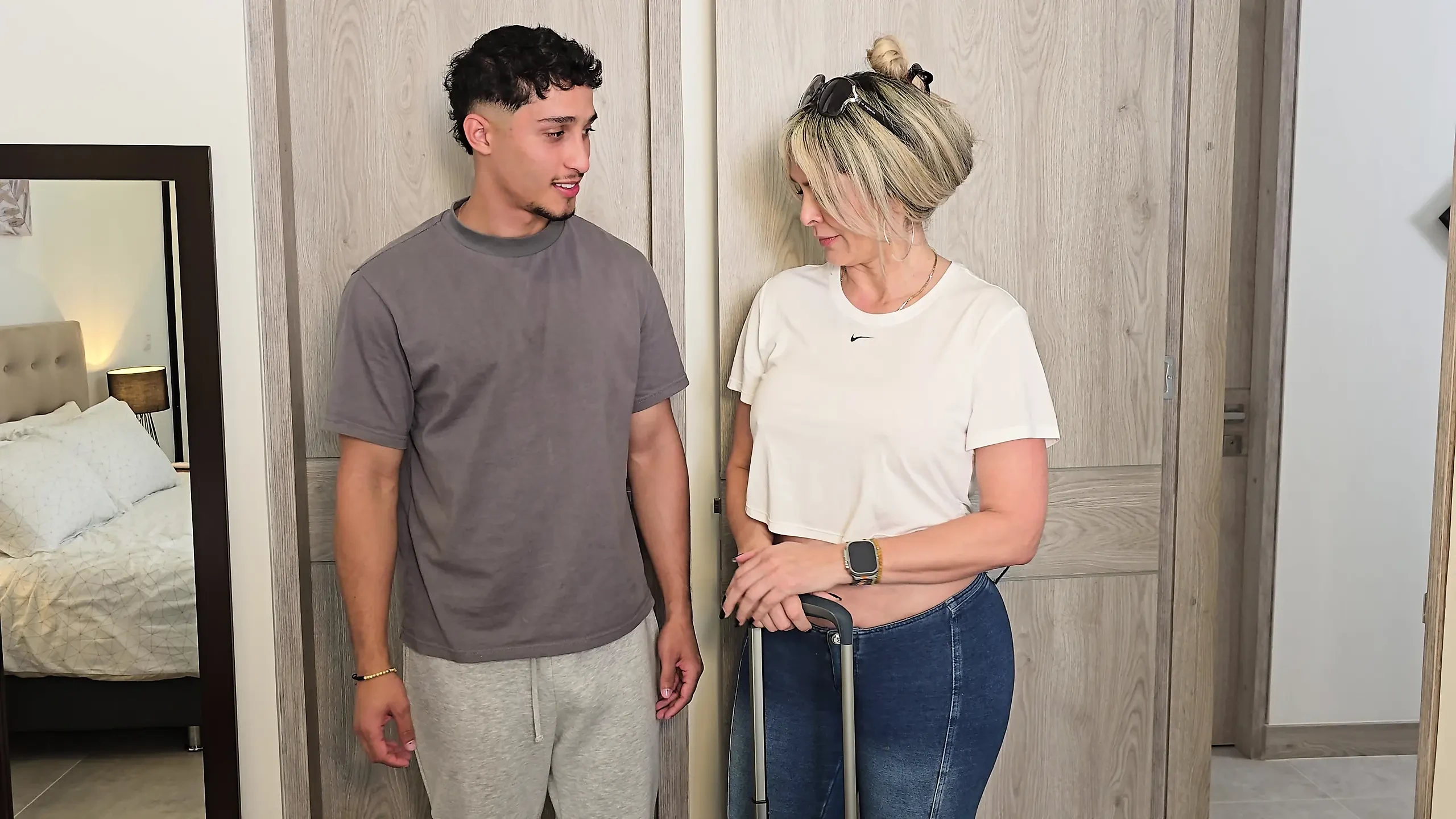 Stepmother shares bed with stepson, everything gets out of control at the hotel