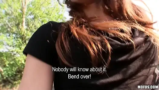 Halka açık pikaplar - brunnete aimee ryan lil götten ağza alıyor
