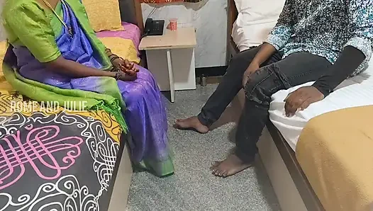 Step mom and step son having a sex front of step dad