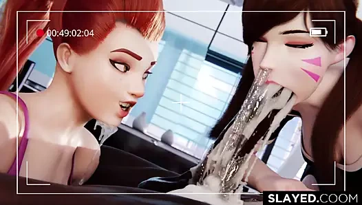 Brigitte ve d.va büyük bir horozla nasıl başa çıkacaklarını biliyor