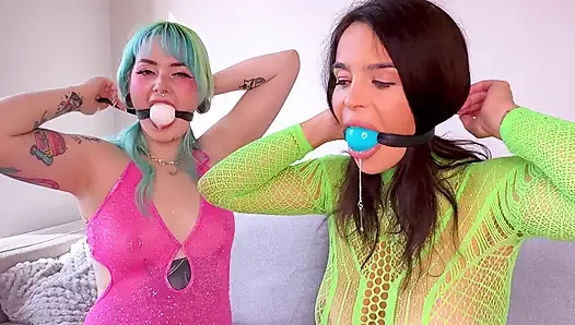 Lié au travail : concours de bondage lesbien (bts 4k+