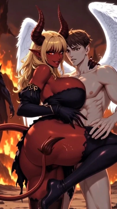 "Fallen Angel büyük iri güzel kadın succubus demoness hentai'ye dönüşüyor | Klip 1